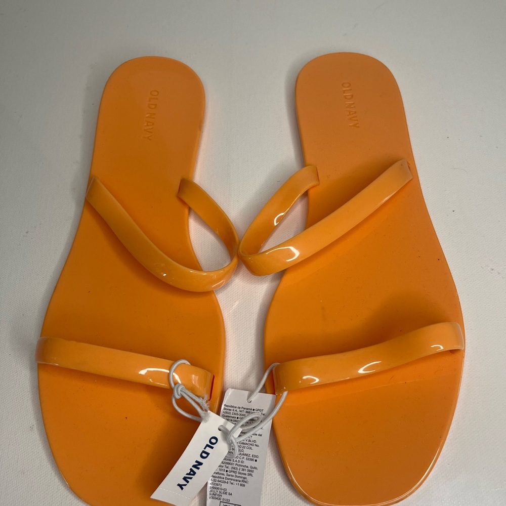 NWT Old Navy Women's Orange Sunshine Jelly Sandals size 10